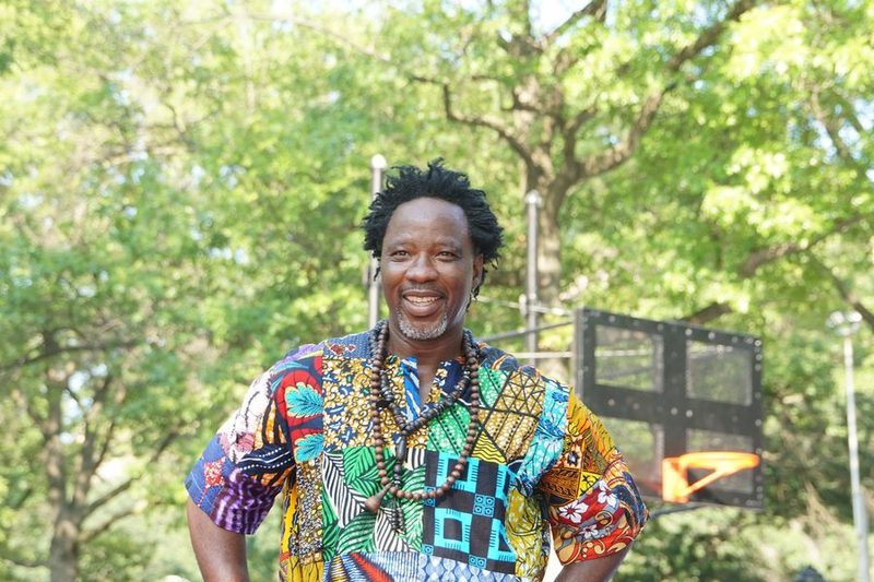 Mamoudou Konate Simbo, master percussionist from Burkina Faso, playing djembe